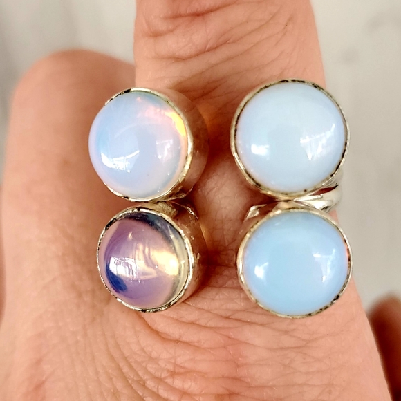 New Opal Opalite Open 925 Silver Ring. - Picture 3 of 8